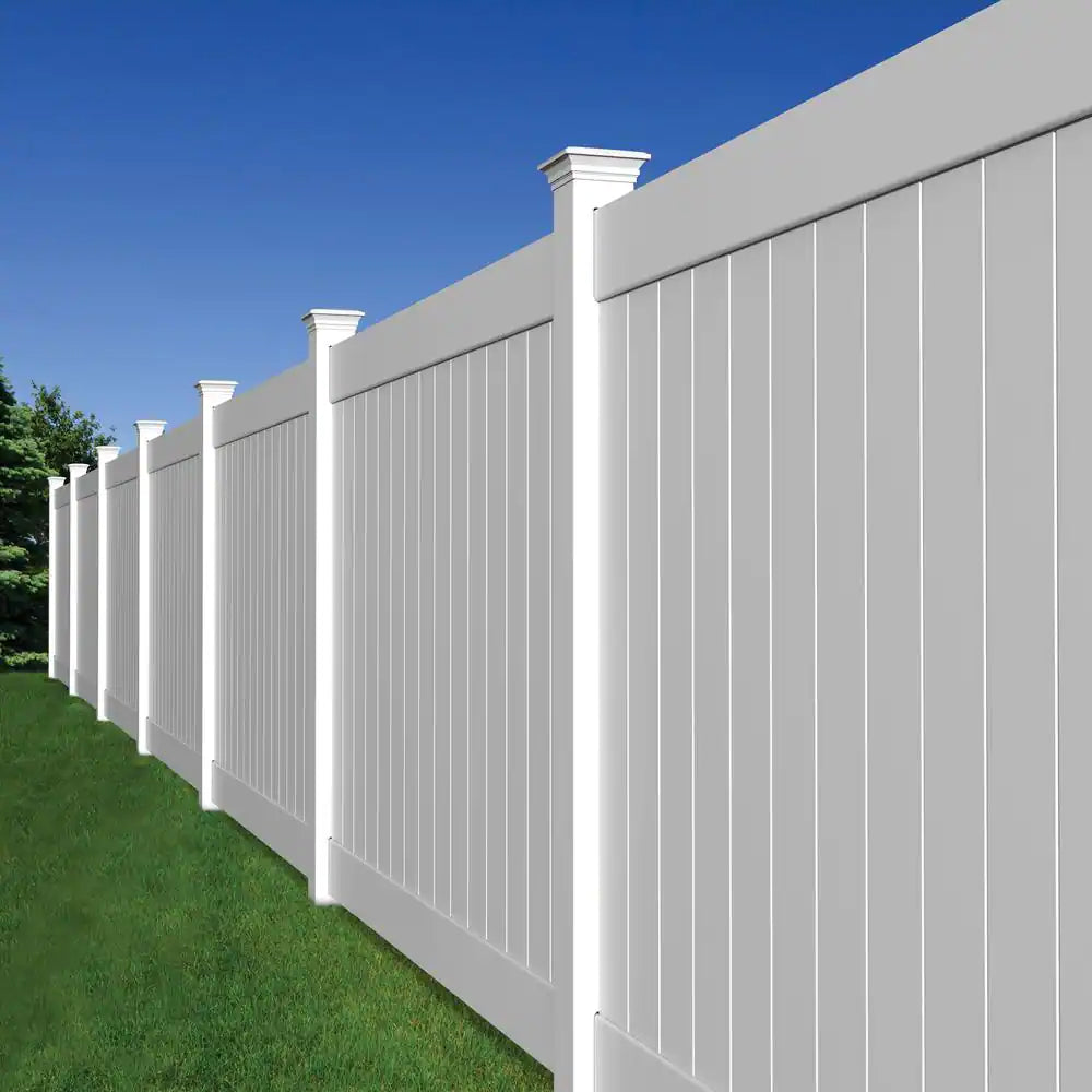 Linden 6 Ft. H X 8 Ft. W White Vinyl Privacy Fence Panel Kit