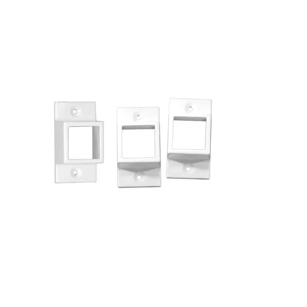 5/8 In. X 2 In. 2 In. Standard White Aluminum Wall Mount Fence Bracket Kit (3-Pack)