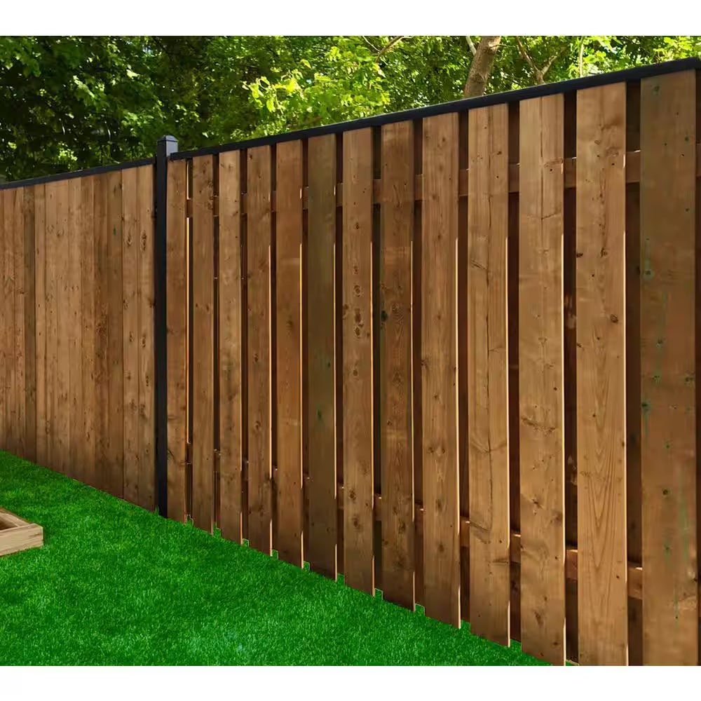 Black Aluminum Fence Bracket Kit (6-Pack)