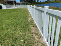 Vinyl Picket Fence Contemporary Close Top | 4ft High | 2 Rail Pool Code