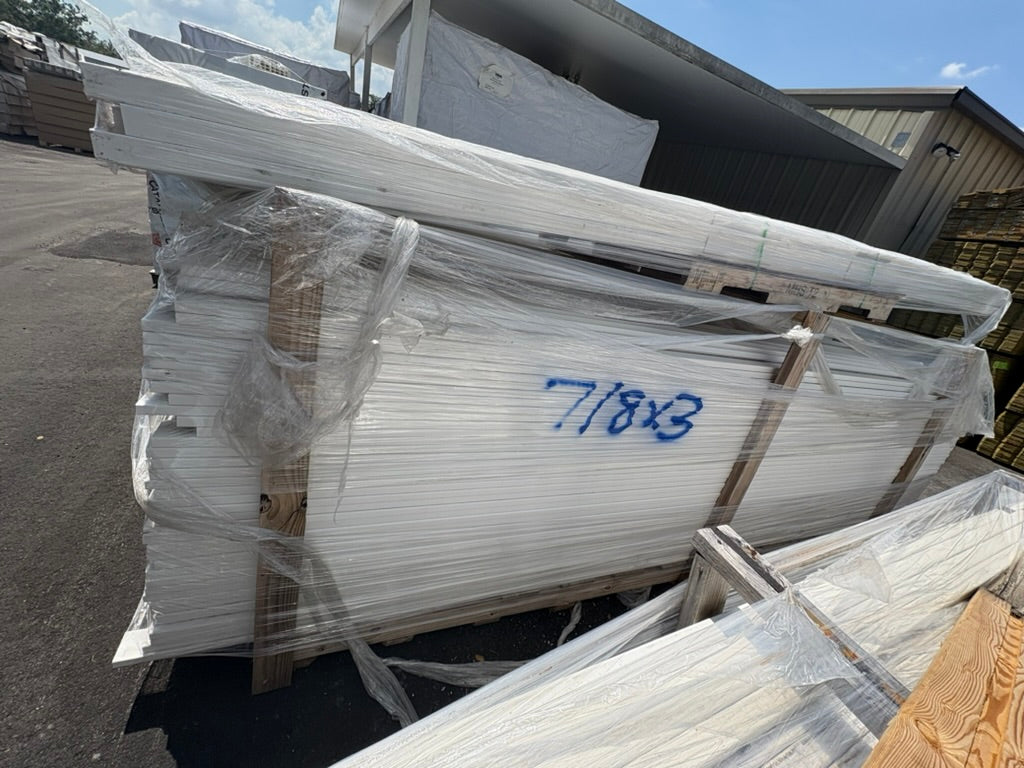 7/8x3x144 Picket-WHT