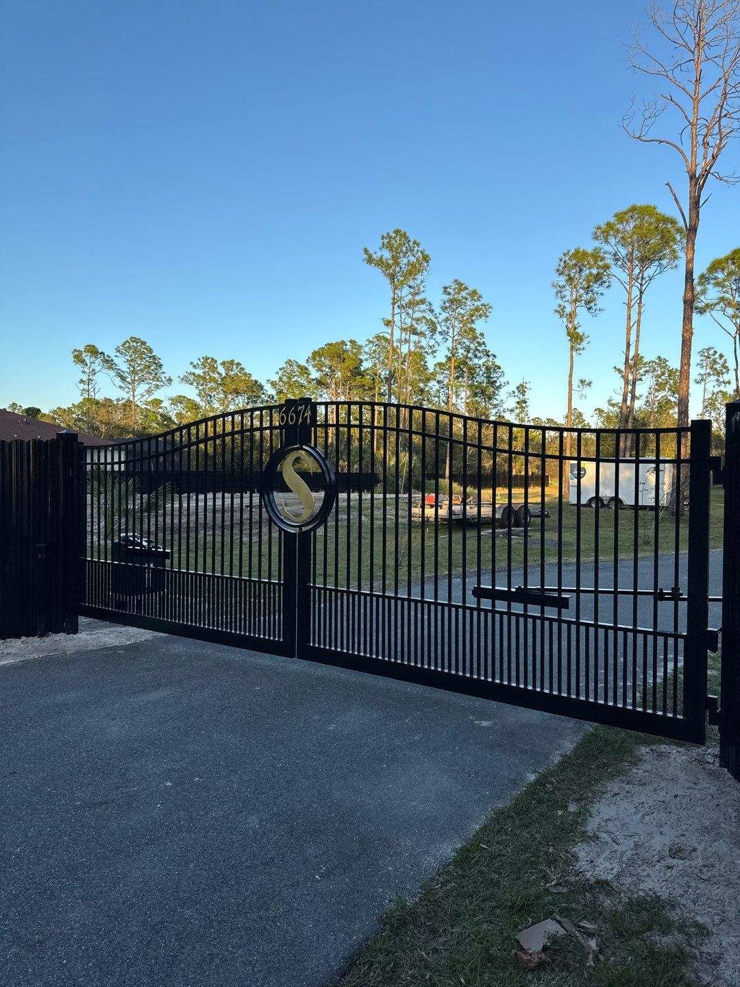 Black ornamental gate Florida