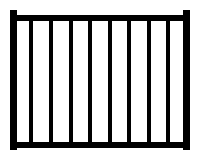Alum Gate 4'HX4'W 2 Rail Black