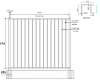Two Rail Smooth Top Aluminum Fence Panel 48"-72"