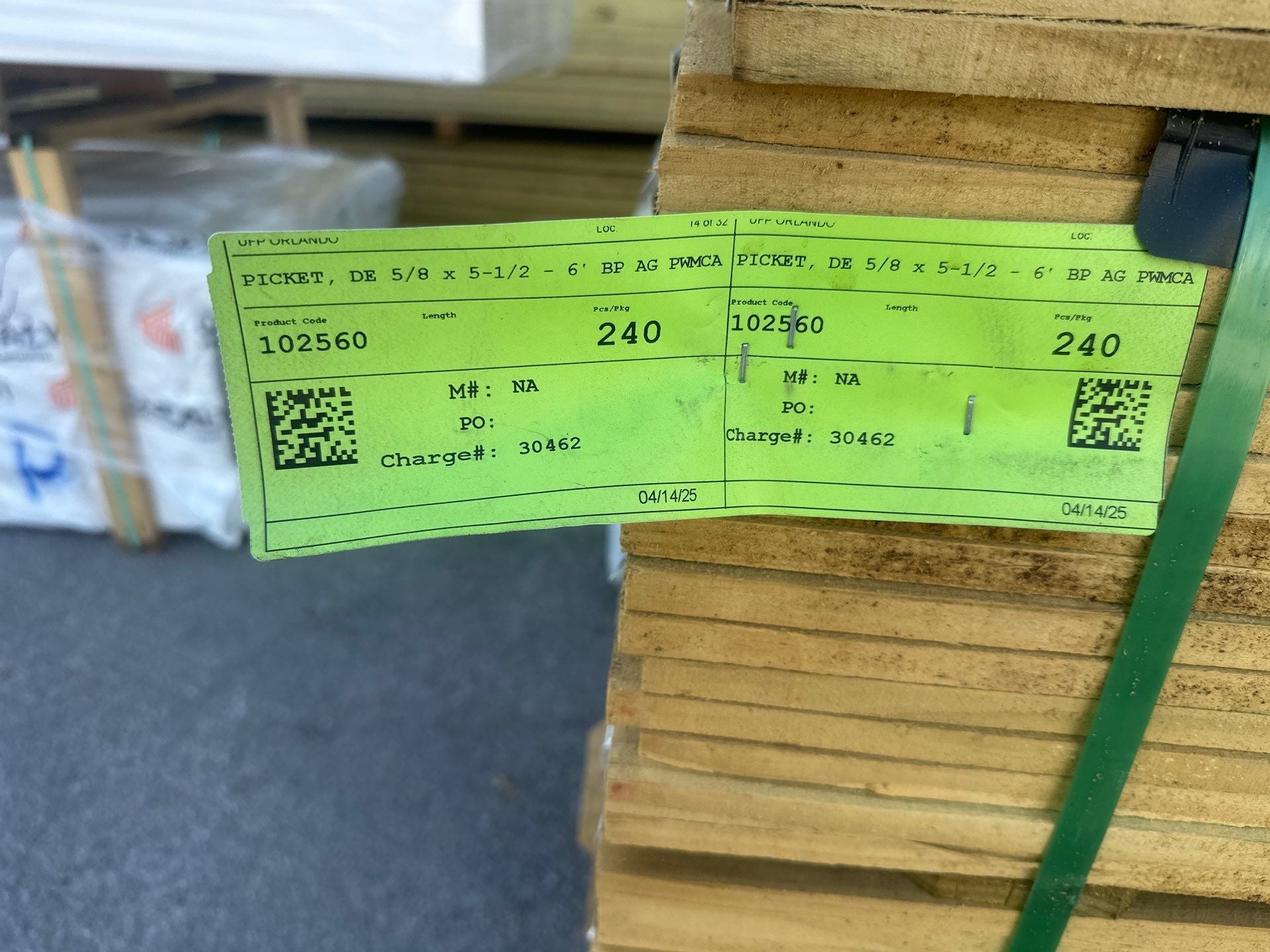 5/8"X5.5"x6' DE Pine Picket