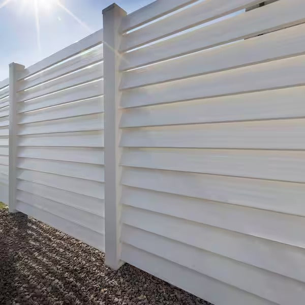 VINYL LOUVERED FENCE - 6FT - WHITE