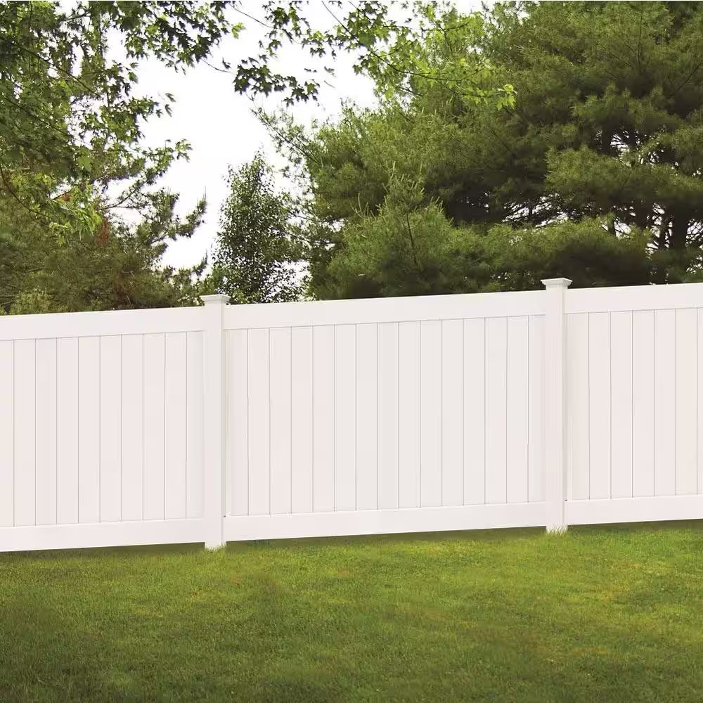 Linden 5 In. X 5 In. X 9 Ft. White Vinyl Routed Fence End Post