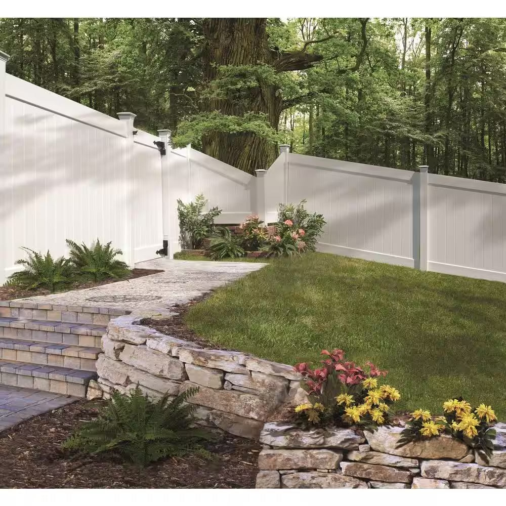 Linden 5 In. X 5 In. X 9 Ft. White Vinyl Routed Fence End Post