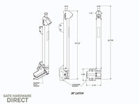 AquaLatch 20 Inch Tall Black Magnetic Pool Child Safety Gate Latch | Keyed Alike | AQUA-20-BK