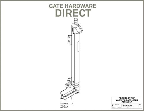 AquaLatch 20 Inch Tall Black Magnetic Pool Child Safety Gate Latch | Keyed Alike | AQUA-20-BK