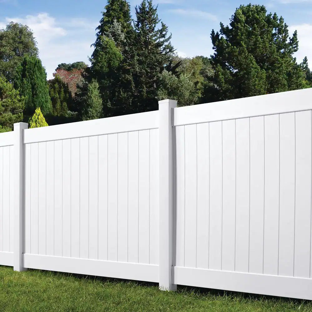 Linden 6 Ft. H X 8 Ft. W White Vinyl Privacy Fence Panel Kit