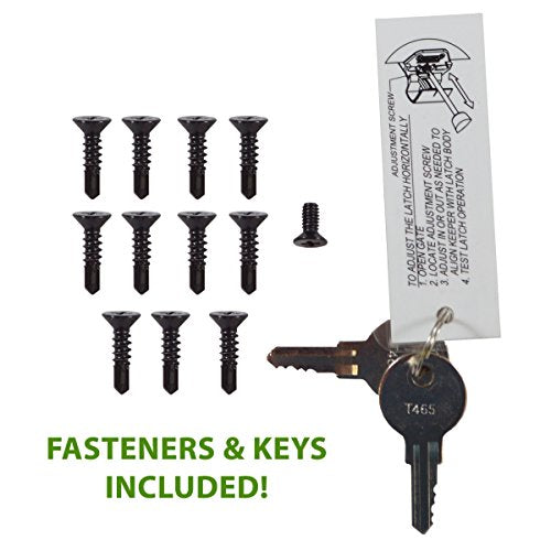 AquaLatch 20 Inch Tall Black Magnetic Pool Child Safety Gate Latch | Keyed Alike | AQUA-20-BK