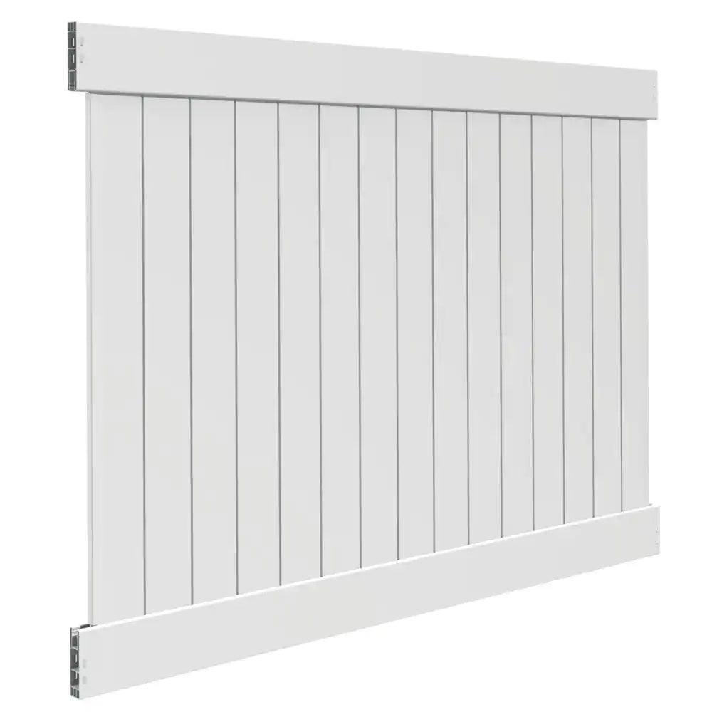 Linden 6 Ft. H X 8 Ft. W White Vinyl Privacy Fence Panel Kit