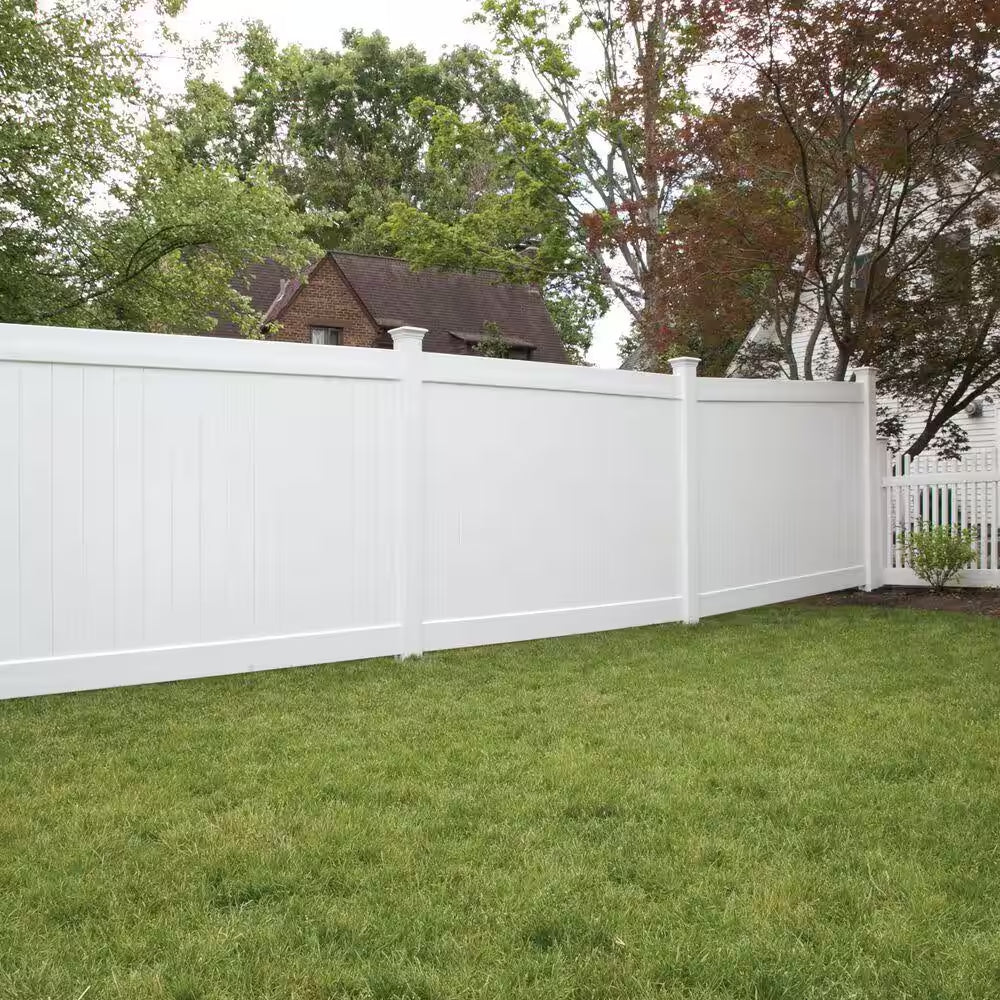Linden 6 Ft. H X 8 Ft. W White Vinyl Privacy Fence Panel Kit