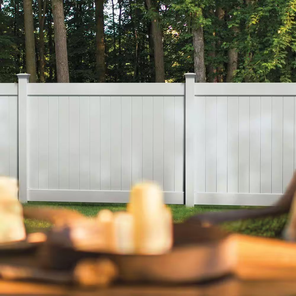 Linden 5 In. X 5 In. X 9 Ft. White Vinyl Routed Fence End Post